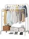 Racks, Clothing Racks, Metal Double-Track Hangers, 2-Layer Storage Racks, Shoe Racks, Commercial-GradeMulti-Purpose Shelves, Household Simple drying Racks