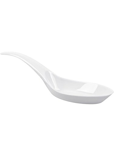 Restaurantware Wave Spoon - Plastic Soup Spoon, Plastic Appetizer Spoon - White - 5 Inches - 100ct Box -
