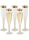 6 PCS Plastic Champagne Flutes Gold Glitter Plastic Cups 6.5 OZ Clear Plastic Cups Tumblers, Fancy Disposable Hard Plastic Cups with Gold Glitter, Premium Wedding Cups Elegant Party Cups (Gold)