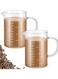 2 Pcs Borosilicate Glass Measuring Cups - 16 Oz, 500 Ml with Insulated Handle
