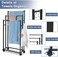 Standing Towel Rack, 3 Tier Floor Towel Stand with Lockable Wheels Free Standing Blanket Drying Rack Organizer for Bathroom, Removable Pool Washcloths Holder Steel Scarf Stand 44x17x86cm