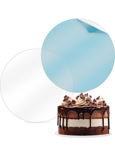 Acrylic Cake Disc, 8.25 Inch 2 Pack - Round Cake Disc Set, Disk for Cake Decorating, 1/8in Thick