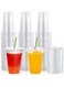 Vsell24&trade; 200PC Disposable Drinking Plastic Juice Cup 10oz For Smoothie Coffee Water Juice Cups With Tight Flat Lid Clear (200, 10oz)