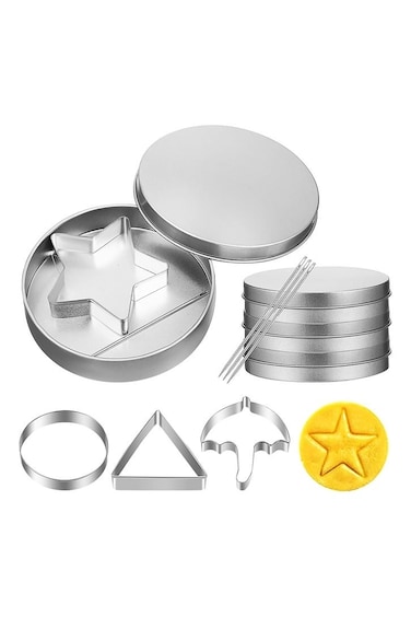 Sugar Candy Making Tools Sugar Game Kit Cookie Cutters Biscuit Molds Umbrella Triangle Star Round Baking Molds for Christmas Party Favor Cookie Kit