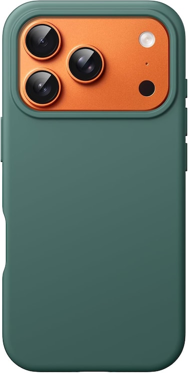 Liquid Silicone Case for iPhone 17 Pro Max 6.9-Inch, Silky Soft Touch Full-Body Protection, Anti-Scratch Shockproof Phone Cover with Microfiber Lining (Midnight Green)