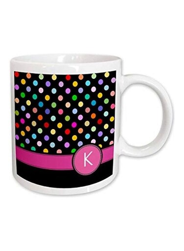 Hot Pink Personal Initial Colorful Girly Mug Ceramic