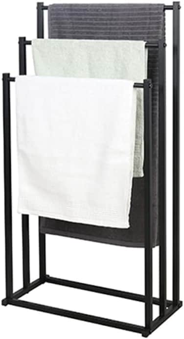 3-Tier Freestanding Towel Rack, Multifunctional Drying Rack, Metal Scarf Rack, for Bedroom, Living Room, Bathroom (Towel Rack)