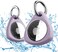 2 Pack Waterproof Case for Airtag Holder, 360&deg; Protective Keyring Holder, Shockproof, Anti-Scratch TPU Full Cover Case for Luggage, Bag, Accessories for AirTag - Purple
