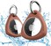 2 Pack Waterproof Case for Airtag Holder, 360&deg; Protective Keyring Holder, Shockproof, Anti-Scratch TPU Full Cover Case for Luggage, Bag, Accessories for AirTag - Brown