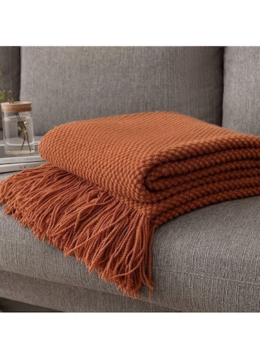1pc Blankets &amp; Throws for All Seasons&iuml;&frac14;&OElig;Lightweight Decorative Soft &amp; Cozy Knit Blanket with Tassel for Couch Bed Sofa Home Decor(130x180cm)