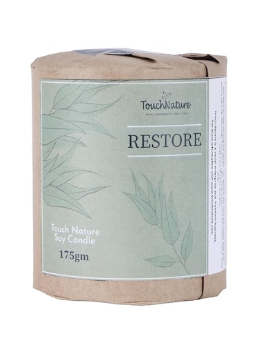 Touch Nature Restore Scented Pure Soya Wax Aromatherapy Fragrant Handmade Pillar Candle. Hand Poured Rustic Home D&eacute;cor. (1pc, 6cm dia x 7cm)