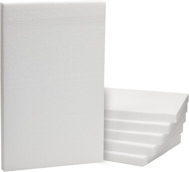 3 Pack White Craft Foam A3 Size (2.5cm Thick) &ndash; Polystyrene Thermocol Styrofoam Sheets for Art Sculpting, Flower Arrangements, Modeling, DIY Crafts, School, Office &amp; Home