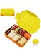 Mumfactory&reg; Lunch Box For Kids School, Bento Lunch Box Kids Adults, Leakproof with 5 Compartments and Cutlery Set, 1330 ML (Yellow-Orange)