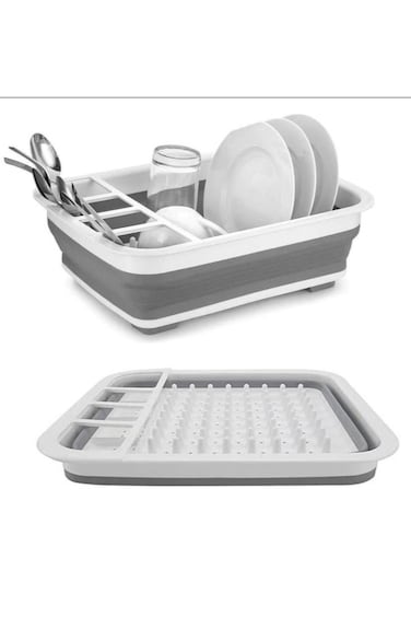 Dish Drying Rack Portable Dish Drainers for Kitchen Counter with Drainboard, Kitchen Sink Organizer Basket Accessories Camper Storage and Organization Dish Rack Over Sink Drying Rack