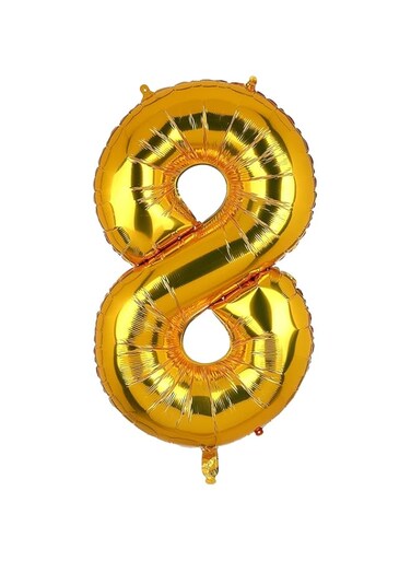 Rglt 8 Gold Number Balloons 32Inch Helium Birthday Balloons Foil Mylar Digital Balloons For Birthday Engagement Wedding Bridal Shower Anniversary, 8G