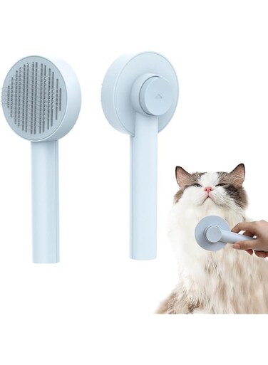 Beauenty Self Cleaning Slicker Brush for Cats,Grooming Brush for Loose Undercoat,Brush Dog Cat for Tangled Hair,Pet Brush Fits for Long &amp; Short Haired