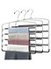 Pants Hangers Non Slip 3 Pack Space Saving Hangers Multi-Layer Swing Arm Pants Hanger Stainless Steel Space Saver Hangers for Pants Jeans Scarf Trouser Tie Towel Clothes