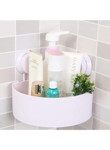 Bathroom Corner Strong Vacuum Sucker Corner Drain Shelf Storage Rack Plastic Free From No Trace Triangular Shelf Holder ZM