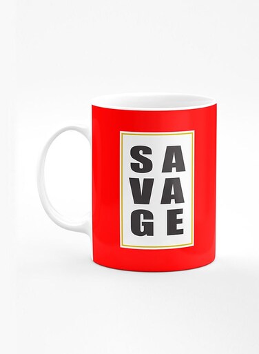 Designer Printed Coffee Mug with Heavy Duty Handle 11oz Ceramic Personalised Gift Mugs Cup [Microwave Safe &amp; Dishwasher Proof] - Savage