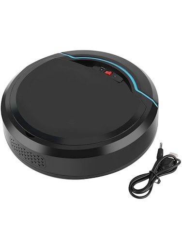 Robot Vacuum Cleaner, USB Rechargeable Automatic Smart Sweeping Machine for Hard Floors and Carpets Efficient Household Cleaning Device, Black