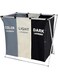 Dreamons link 3-section laundry basket black/white/grey 137l