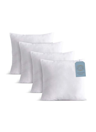 Linen Klub 4-Piece Cushion Fillers 45x45 cm &acirc;&euro;&ldquo; 350 Grams Each &acirc;&euro;&ldquo; Fluffy and Durable with Non-Woven Outer Fabric &acirc;&euro;&ldquo; Ideal for Living Room &amp; Bedroom Styling