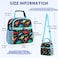 VASCHY Lunch Bag for Kids Boys, Insulated Double Compartments Cooler Lunch Box Tote Bag with Adjustable Shoulder Strap for Toddlers Girls School/Daycare/Picnic Black Dinos