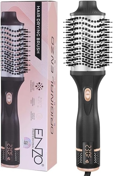 PrecisionWare Enzo EN-4135 Professional Blowout Hair Styler, One-Step Rotating Hot Air Brush With Ionic Technology, Straightener &amp; Volumizer Comb, 1000W - Intl Version