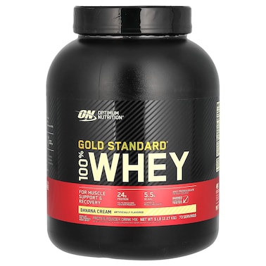 Optimum Nutrition Gold Standard 100% Whey Protein, Banana Cream, 5 LB