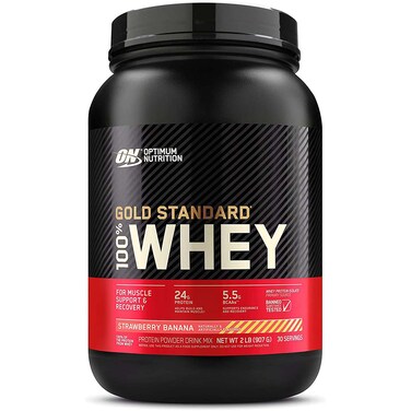 Optimum Nutrition Gold Standard 100% Whey Protein, Strawberry Banana, 2 LB