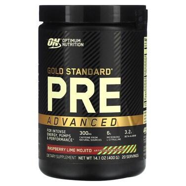 Optimum Nutrition Gold Standard Pre Advanced, Raspberry Lime Mojito, 20