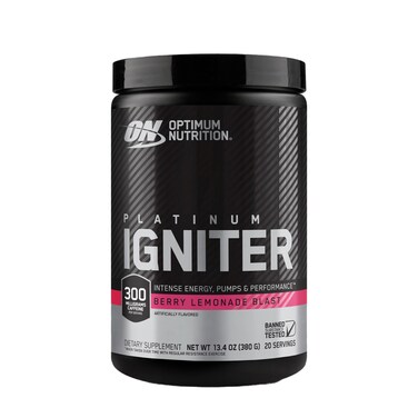 Optimum Nutrition Platinum Igniter, Berry Lemonade Blast, 380 gm