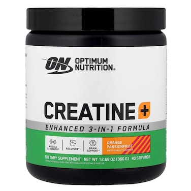 Optimum Nutrition Creatine + Powder, Orange Passion Fruit, 360 Gm