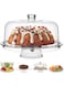 Homeries Multi-Purpose 6 in 1 Cake Stand with Dome Lid - Multifunctional Serving Platter and Cake Plate - Use as Salad Bowl/Veggie Platter/Punch bowl/Desert Platter/Nachos &amp; Salsa Plate