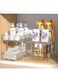 2 Tier Storage Organizer, 2 Pack Clear Under Sink Organizers Vanity Counter Storage Container, Medicine Cabinet Drawers Bins, Pull-Out Organization with Track for Pantry, Kitchen and bathroom
