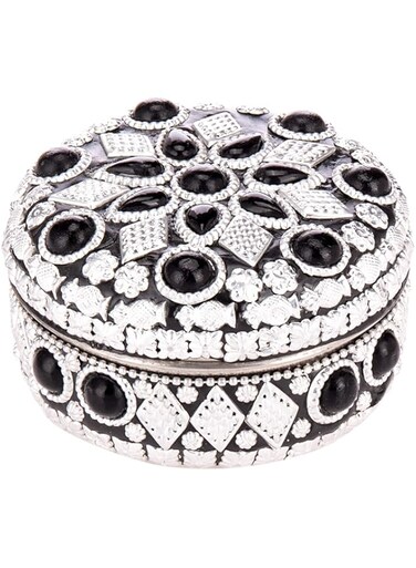 AKDC Metal Jewelry Box L(10cm) xW(10cm) xH(5cm) Black