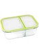 Royalford 1500 ML Glass Meal Prep Container   Reusable, Airtight Food Storage Box with 2 Compartments   Microwavable, Freezer, Oven &amp; Dishwasher Safe   Use for Storage Food Container Bento Lunch Box