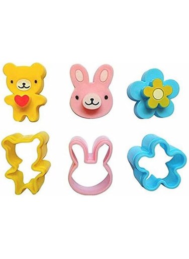 COOLBABY 3CPS Cute Mini Sandwich Knife Shape Set for Kids Plastic Bento Mold, Multicolor