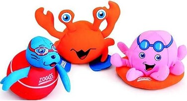 Zoggs Zoggy Soakers for Babies And Toddlers, Set of 3 Soft Foam Characters for Early Water Play, Builds Water Confidence from 3 Months+, Fun Bath And Pool Toys, 465399-AST