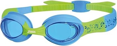 Zoggs Little Twist Kids Swimming goggles, UV Protection Swim Goggles, Adjustable Strap Children&rsquo;s Goggles, Fog Free Tinted Swim Goggle Lenses, Zoggs Goggles Kids 0-6 Years - Blue/Green