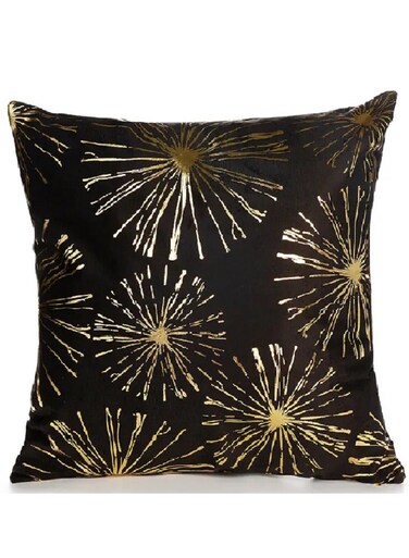 Cushion Covers 18x18 inch for Home Decor Hot Stamping Sofa Cushion Pillow Cover (Sparkling Night Black and Golden)