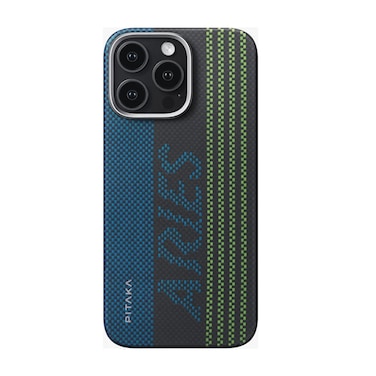 PITAKA iPhone 16 Pro Case with Magnetic Compatibility, Thin &amp; Light with a Caseless Feel, Glow in the Dark, Aramid Fiber Woven [Luminous Tactile] Case - Credit Card
