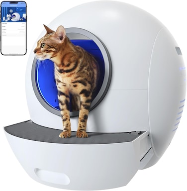 ELS PET Self-Cleaning Automatic Cat Litter Tray with App Control &amp; Safe Alert