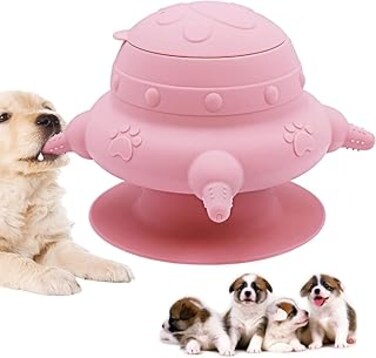 CyanCloud Puppy Milk Feeder,Bubble Milk Bowl,Puppy Feeder,4 Nipples Silicone Puppy Nursing Station,Puppy Feeder Milk Bowl,Feeder Bowl for Multiple Puppies Puppy Milk Replacer Doggie Bubble Pet(Pink)