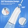 Water Dental Flosser Teeth Pick -Portable Oral Irrigator with 5 Modes, Rechargeable IPX7 Waterproof Orthodontic Teeth Cleaner Pick Cordless for Home Travel-300ml Water Tank WHITE
