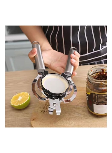 Heavy Duty Bottle Opener Stainless Steel Jar Opener Strong Bottle And Jar Opening Device Heavy Gauge Bottle And Jar Opener Multi-Functional Manual Can Opene Bottle And Jar Opener For Tough Lids