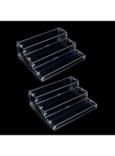 evron 2 Pack Pantry Organization and Storage Clear Plastics Spice Rack Organizer for Cabinet &amp; Countertop (ASSEMBLY REQUIRED) 3 Tier Organizer Versatile Tierd Shelf Organizer 10.5