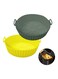 Silicon Air Fryer Liner 2Pcs Non-Stick Reusable Air Fryer Liners Replacement for Flammable Parchment Liner Paper Baking Pan Air Fryer Food safe Fryers Basket Oven Accessories