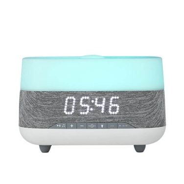 Bluetooth Clock Aromatherapy Humidifier Speaker with 7 Color Ambient Light

