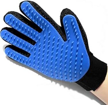 Amazing True Touch Five Finger Deshedding Glove for Dogs and Cat Hair Remover, Get Pet Grooming Gloves, Great for all Dogs &amp; Cats. Grooming Gloves for Dog &amp; Cat, Deshedding Brush Glove for Dogs &amp; Cats